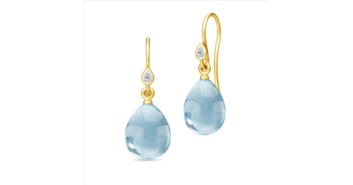 Julie Sandlau Ballerina Earrings - Gold/Ocean Blue/Transparent