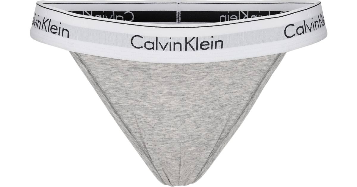 ur systematisk vej Calvin Klein Modern High Leg Thong - Grey • Se pris