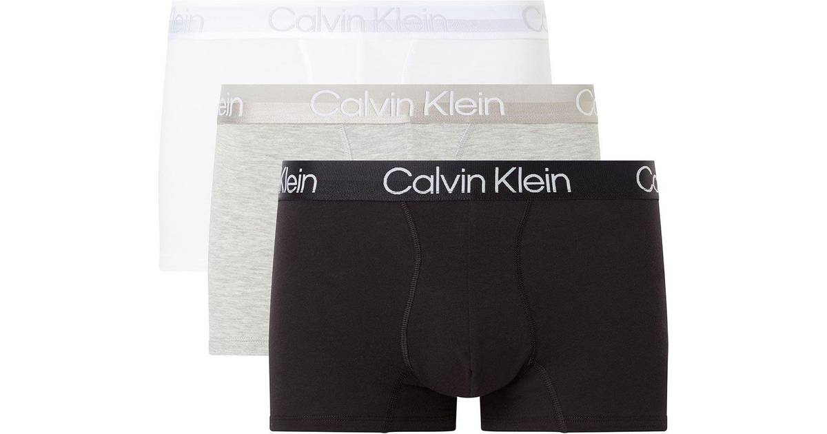 Calvin Klein Modern Trunks 3-pack - White/Black/Grey Heather • Pris »