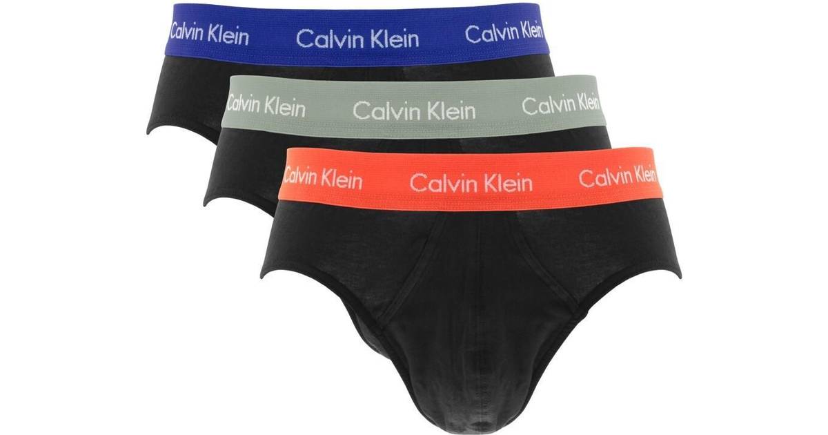 Calvin Klein Cotton Stretch Briefs 3-pack - B- Royalty/Grey H/Exotic Coral Pris »