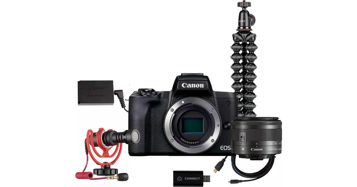 Refinement Derfor tæerne Canon EOS M50 Mark II + EF-M 15-45mm IS STM + Live Streaming Kit • Pris »
