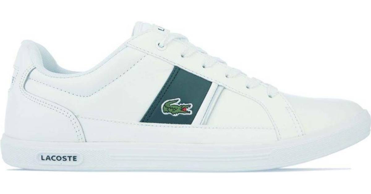 Lacoste Sneakers i hvid/mørkegrøn læder Hvid/grøn
