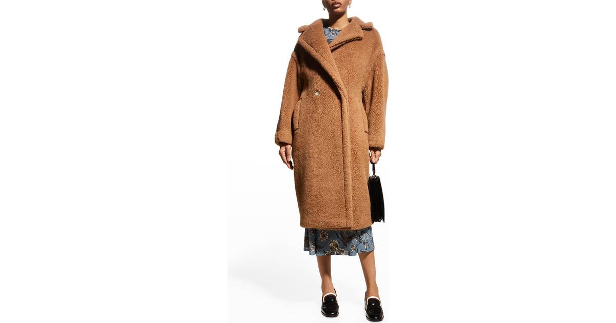 Vanære provokere Håndværker Max Mara Icon Teddy Bear camel wool coat • Se pris »