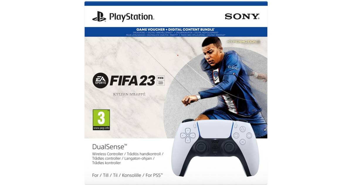 Sony PlayStation 5 DualSense with FIFA 23 Voucher White Pris