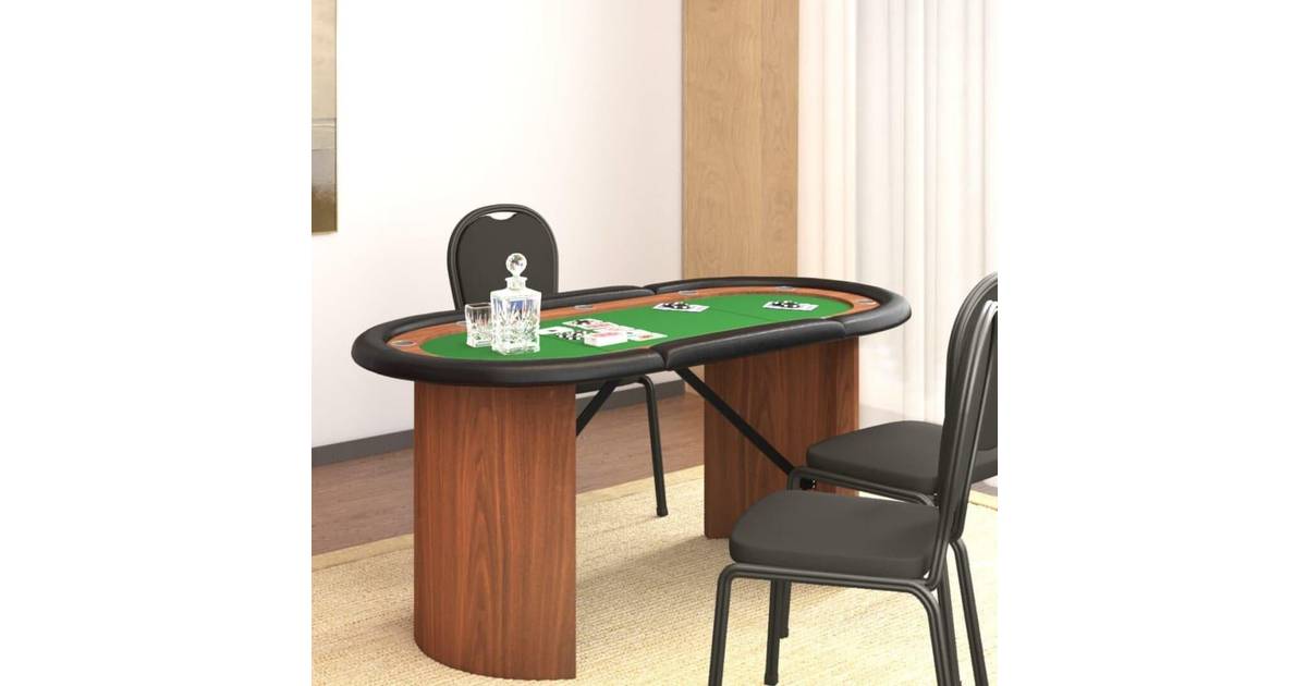 jomfru Regnbue aflevere VidaXL Pokerbord 10 pers. 160x80x75 grøn • Se pris »