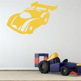 Orange - Vinyl Brugskunst NiceWall Formel 1 Racerbil Vægdekoration