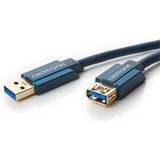 Blå - Rund - USB A-USB A - USB-kabel Kabler ClickTronic Casual USB A - USB A M-F 3.0 1.8m