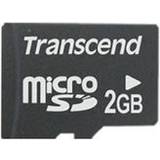 2 GB - USB 2.0 Hukommelseskort & USB Stik Transcend MicroSD 2GB