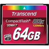 Transcend Compact Flash Hukommelseskort Transcend Compact Flash UDMA 7 64GB (800x)
