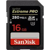 16 GB - UHS-II Hukommelseskort SanDisk Extreme Pro SDHC UHS-II U3 280MB/s 16GB