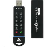 Apricorn USB 3.0/3.1 (Gen 1) Hukommelseskort & USB Stik Apricorn Aegis Secure Key 120GB USB 3.0