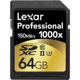 Lexar Media 64 GB Hukommelseskort & USB Stik Lexar Media SDXC Professional UHS-II U3 150MB/s 64GB (1000x)