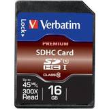 Verbatim 16 GB Hukommelseskort Verbatim Premium U1 SDHC 16GB