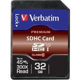 SDHC - USB 3.0/3.1 (Gen 1) Hukommelseskort & USB Stik Verbatim Premium U1 SDHC 32GB