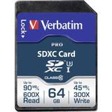 Verbatim SDXC Hukommelseskort & USB Stik Verbatim Pro SDXC Class 10 UHS-I U3 90/45MB/s 64GB