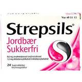 Forkølelse - Lindre & Forebygge Håndkøbsmedicin Strepsils Jordbær Sukkerfri 1.2mg 24 stk Sugetablet