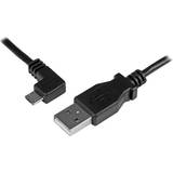 Et stik - Nikkel - USB-kabel Kabler StarTech USB A - USB Micro-B 5-pin (angled) 2.0 2m