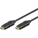 Begge stik - HDMI-kabler - Sort MicroConnect HDMI - HDMI High Speed with Ethernet (swivel) 1.5m