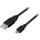 Deltaco USB A-USB Micro-B - USB-kabel Kabler Deltaco USB A - USB Micro-B 2.0 0.5m
