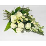 Afskårne blomster Blomster til begravelse & kondolense Stretcher Bouquet in White Høj buket