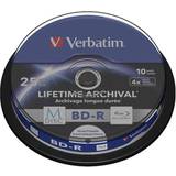 Blu-ray Optisk lagring Verbatim M-Disc BD-R 25GB 4x 10-pack Spindel Inkjet