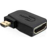 Et stik - High Speed with Ethernet (4K) - Kabeladaptere Kabler DeLock HDMI - Micro HDMI High Speed with Ethernet (angled) Adapter F-M