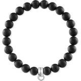 Obsidian - Vielsesringe Smykker Thomas Sabo Charm Club Bracelet - Silver/Black