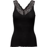 Tøj Rosemunde Silk Top Regular W/ Feminin Lace - Black