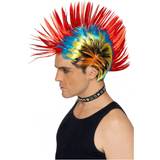 Punk & Rock Parykker Smiffys 80's Street Punk Wig Mohawk Multi-Coloured