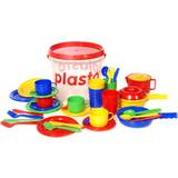 Plasto Rollelegetøj Plasto Kitchen Toys in Bucket