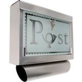 Glas Postkasser tectake Postkasse i rustfrit stål med glasfront og avisrør