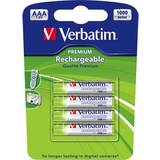 Verbatim NiMH Batterier & Opladere Verbatim AAA Premium Rechargeable 4-pack