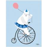 Guld Malerier & Plakater Michelle Carlslund Cycling Bear Poster