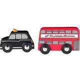 Tidlo Trælegetøj Legetøjsbil Tidlo Red Bus & Black Cab