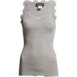 Dame - Silke T-shirts & Toppe Rosemunde Iconic Silk Top - Light Grey Melange