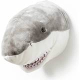 Grå Væghoveder Børneværelse Brigbys Animal Head Shark