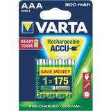 Grøn Batterier & Opladere Varta AAA Rechargable Accu 800mAh 4-pack