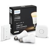 Kølige hvide Lyskilder Philips Hue White Atmosphere LED Lamp 9.5W E27 2 Pack Starter Kit