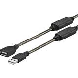 Rund - Transparent - USB-kabel Kabler VivoLink USB A-USB A M-F 2.0 20m