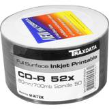 Traxdata Optisk lagring Traxdata CD-R White 700MB 52x Spindle 50-Pack Inkjet