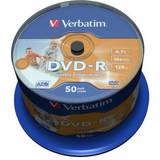 Verbatim DVD Optisk lagring Verbatim DVD-R 4.7GB 16x Spindle 50-Pack Wide Inkjet