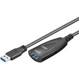 Deltaco USB-kabel Kabler Deltaco Active USB A - USB A M-F 3.0 5m