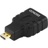 HDMI - Kabeladaptere - PVC Kabler Deltaco HDMI - HDMI Micro High Speed with Ethernet Adapter F-M