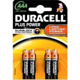Duracell AAA (LR03) Batterier & Opladere Duracell AAA Plus Power 4-pack