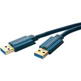 Blå - Rund - USB A-USB A - USB-kabel Kabler ClickTronic Casual USB A - USB A 2.0 3m