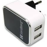Mobilbatterier - Oplader Batterier & Opladere Sandberg AC Charger Dual USB 2.4+1A EU