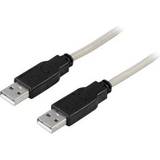 Grå - Han - Han - USB A-USB A - USB-kabel Kabler Deltaco USB A - USB A 2.0 0.5m
