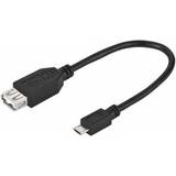 Monacor USB-kabel Kabler Monacor USB A-USB Micro-B M-F 0.2m