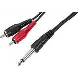 Monacor RCA-kabler Monacor 2RCA-6.3mm 3m