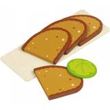 Goki Trælegetøj Rollelegetøj Goki Sliced Bread, 4 Slices, 1 Lettuce Leaf